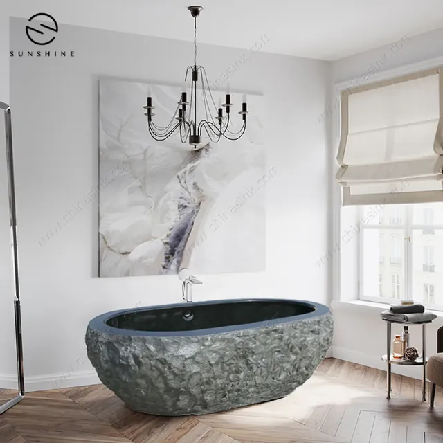 Absolute Black Granite Shanxi Black Granite Oval Bathtubs image 4
