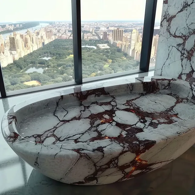 Calacatta Viola Italy Marble Bathtub Model 5 natural stone bathtub