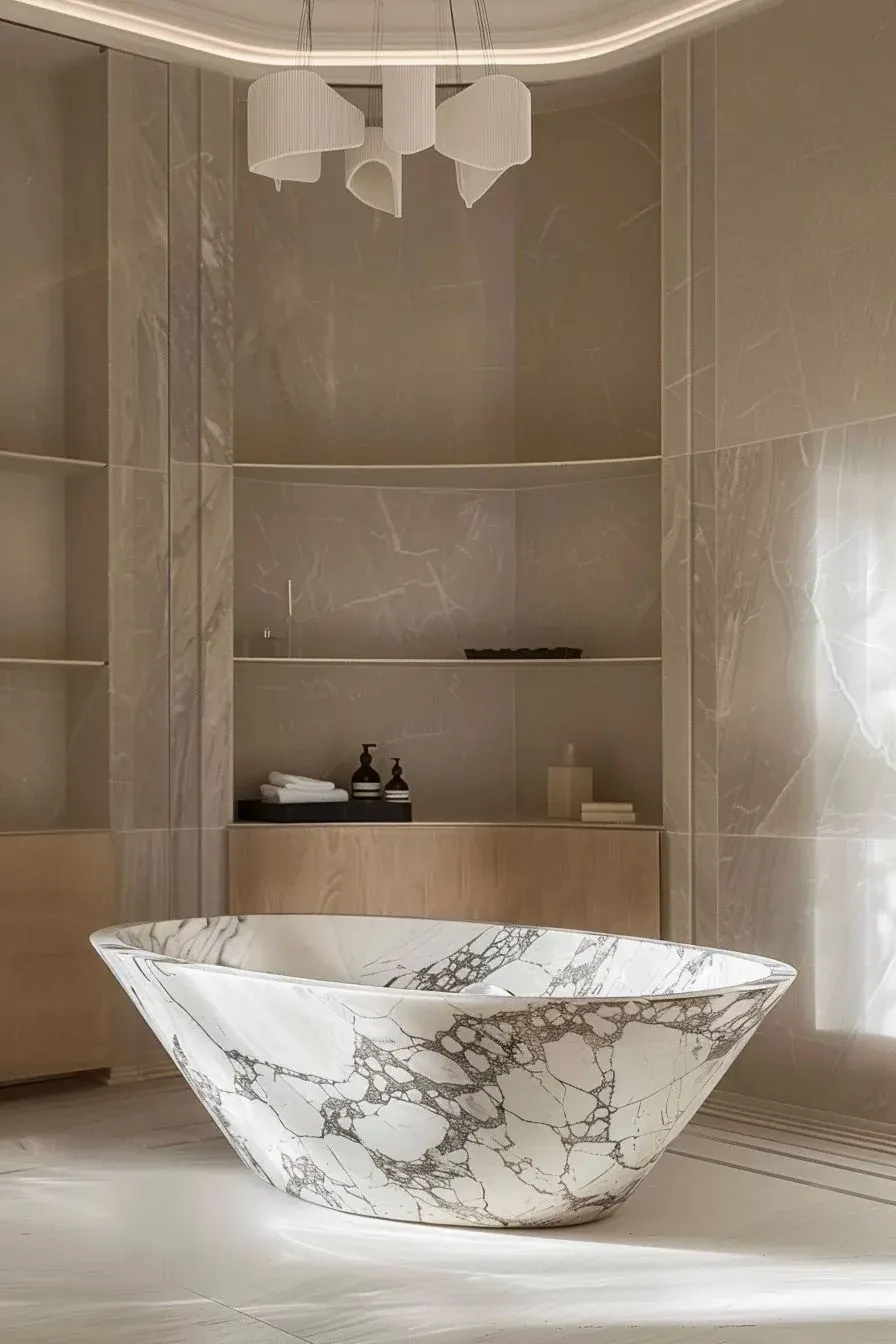 Calacatta Viola Italy Marble Freestanding Bathtub natural stone bathtub carved from one block