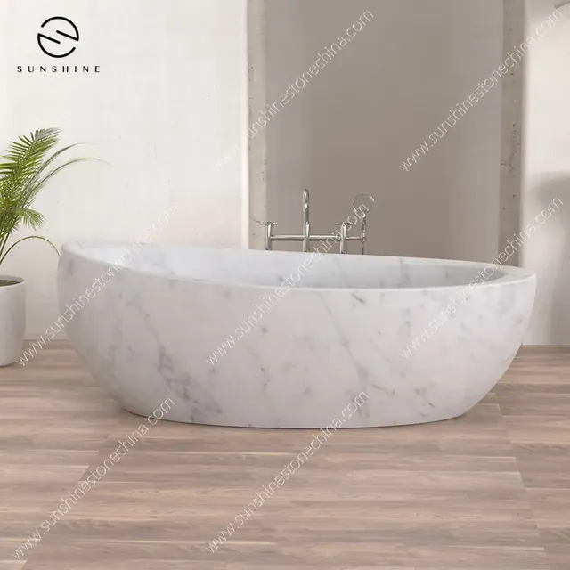 Carrara White Marble Bathroom Freestanding Bathtub BT-122A natural stone bathtub