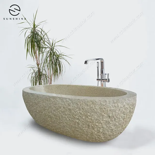 Cheap G682 China Granite Custom Bathtub BT-109A-G682 natural stone bathtub