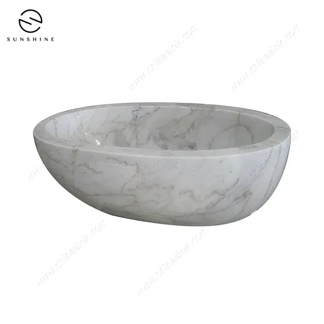 China Carrara White Marble Freestanding Bathtub natural stone bathtub