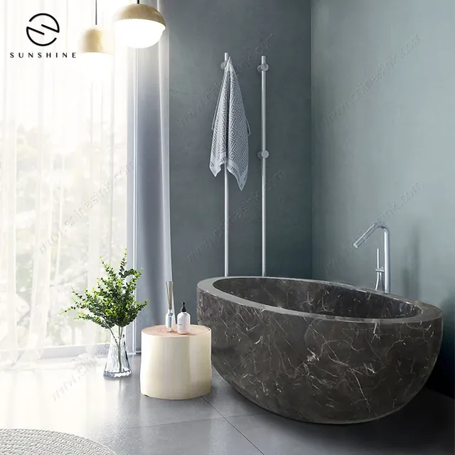 Coffee Marble Polished Dark Emperador Cheap Bathtubs natural stone bathtub