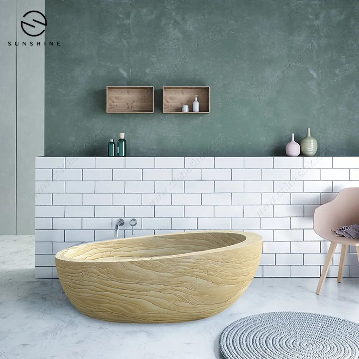 Sandstone Bathtubs carved from one block