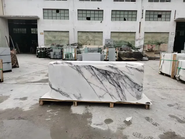 Lilac Turkey Marble Freestanding Bathtub natural stone bathtub