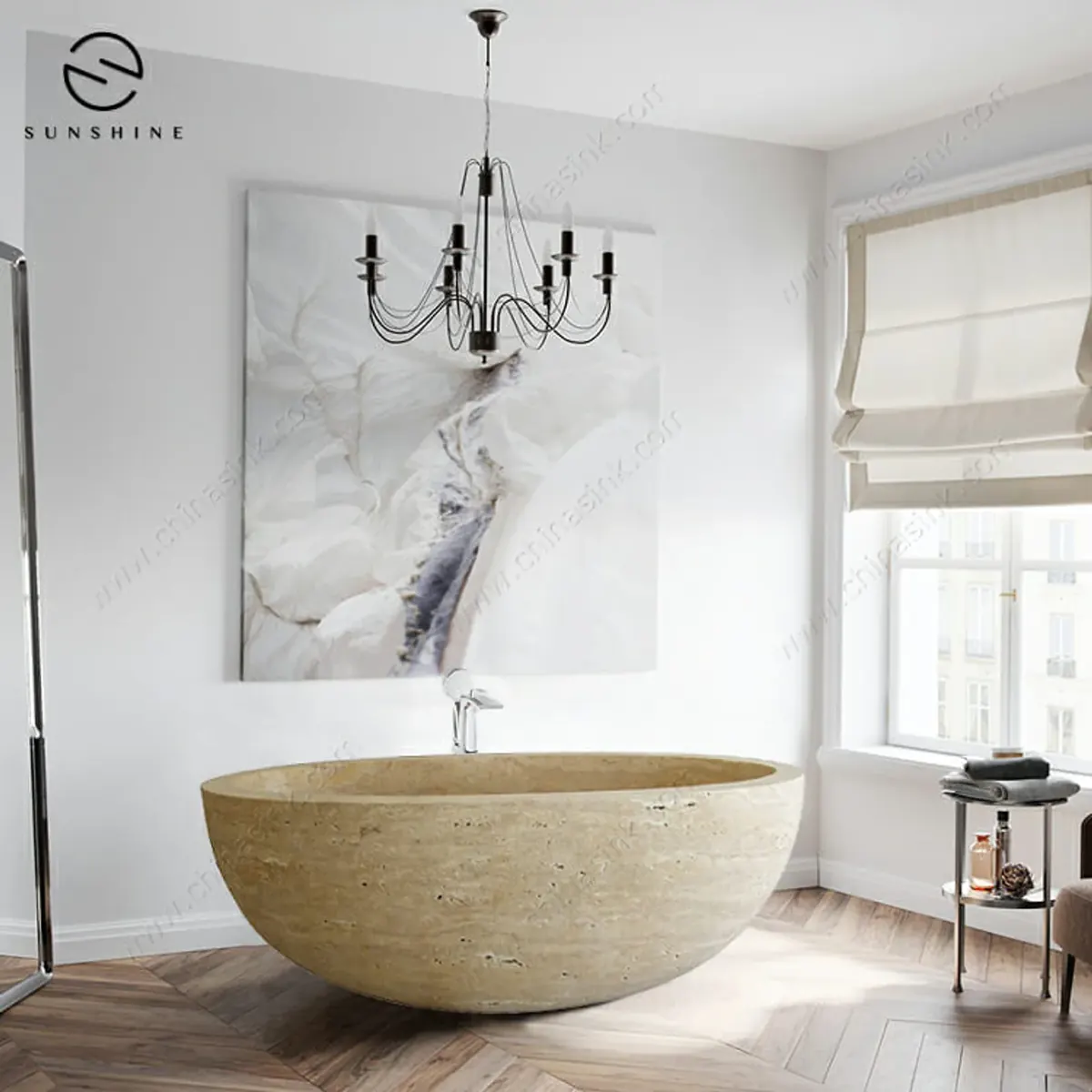 Travertine Bathtubs carved from one block