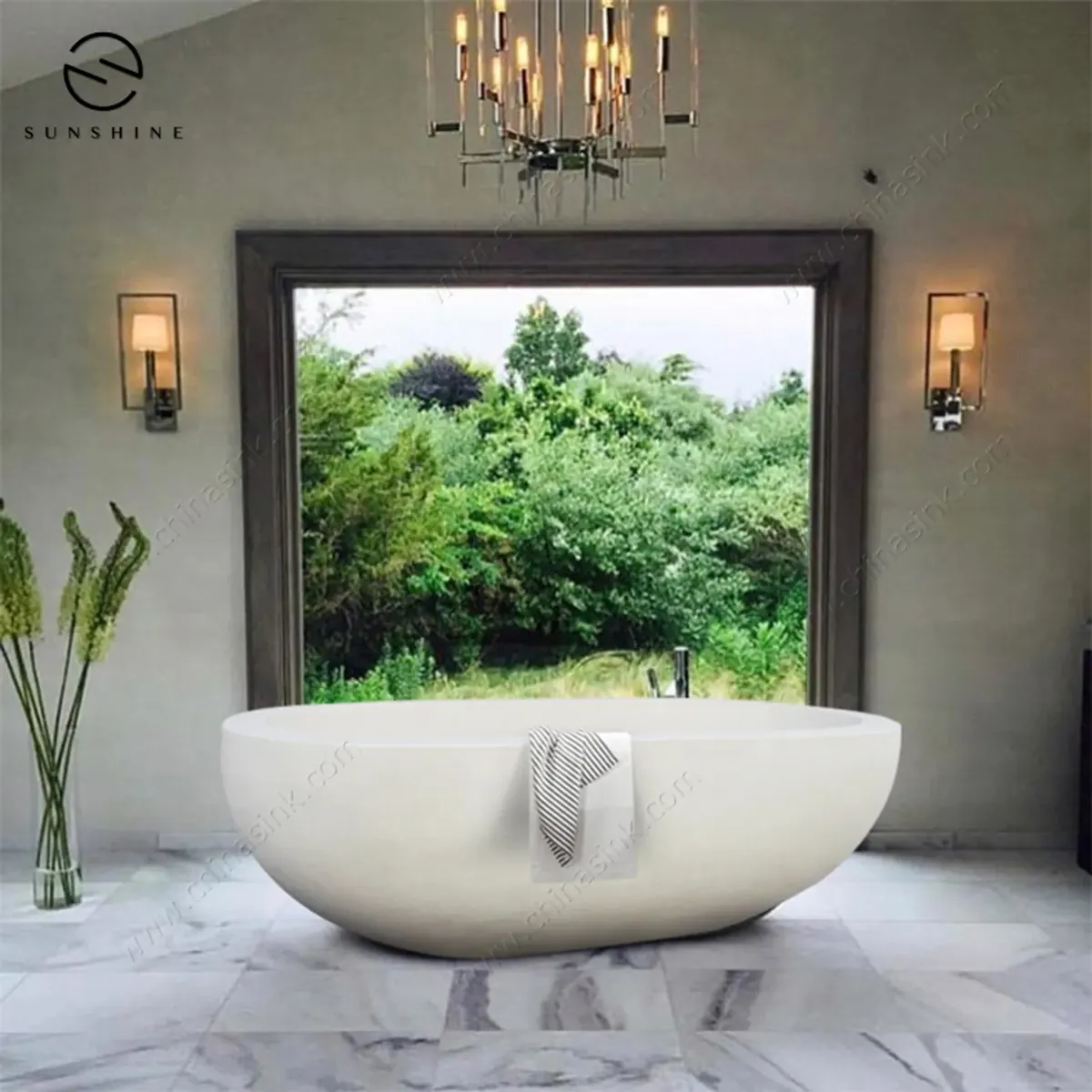 Natural Limestone Marble Freestanding Bath Tub natural stone bathtub carved from one block