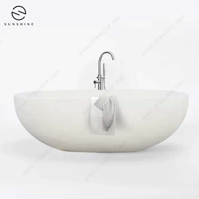 Natural Limestone Marble Freestanding Bath Tub image 3
