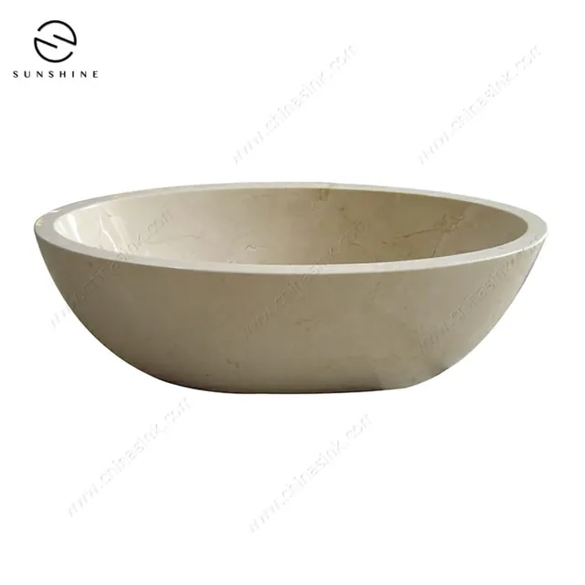 Wholesale Natural Galala Marble Freestanding Bath Stone Tub image 3