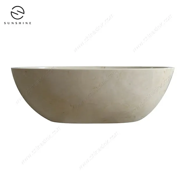 Wholesale Natural Galala Marble Freestanding Bath Stone Tub image 4
