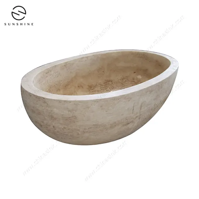 Wholesale Natural Stone Freestanding Bath Travertine Bathtub image 2