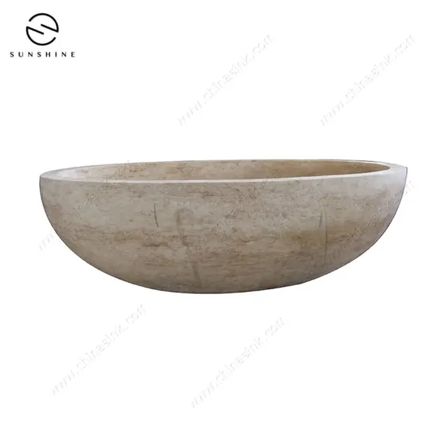 Wholesale Natural Stone Freestanding Bath Travertine Bathtub image 3