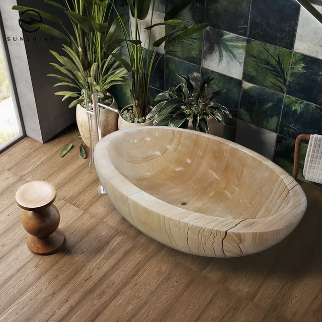 Yellow Sandstone Bathtubs Freestanding Natural Sandstone Bathroom Tubs BT-029A-SAST natural stone bathtub