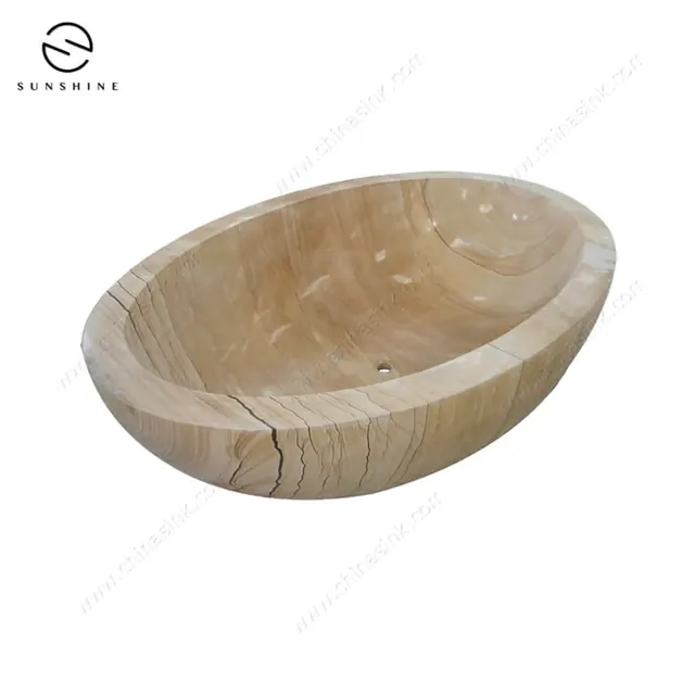 Yellow Sandstone Bathtubs Freestanding Natural Sandstone Bathroom Tubs BT-029A-SAST image 4