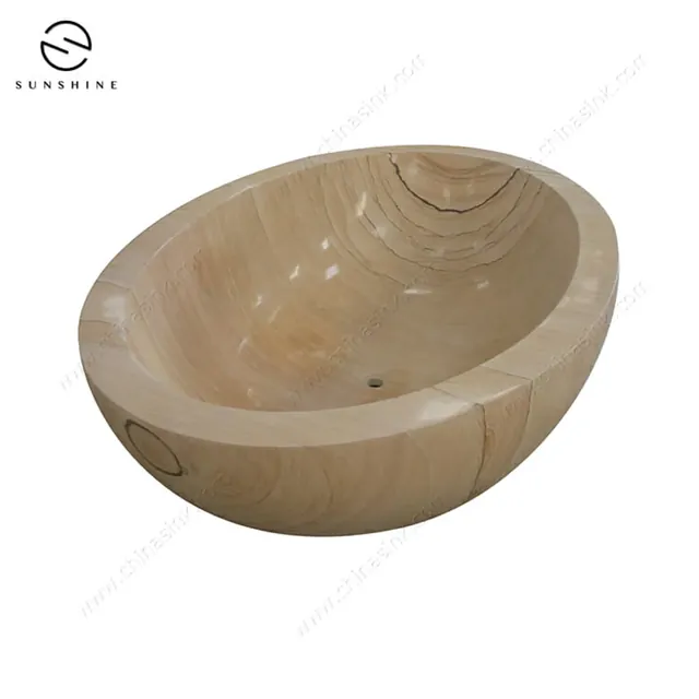 Yellow Sandstone Bathtubs Freestanding Natural Sandstone Bathroom Tubs BT-029A-SAST image 5
