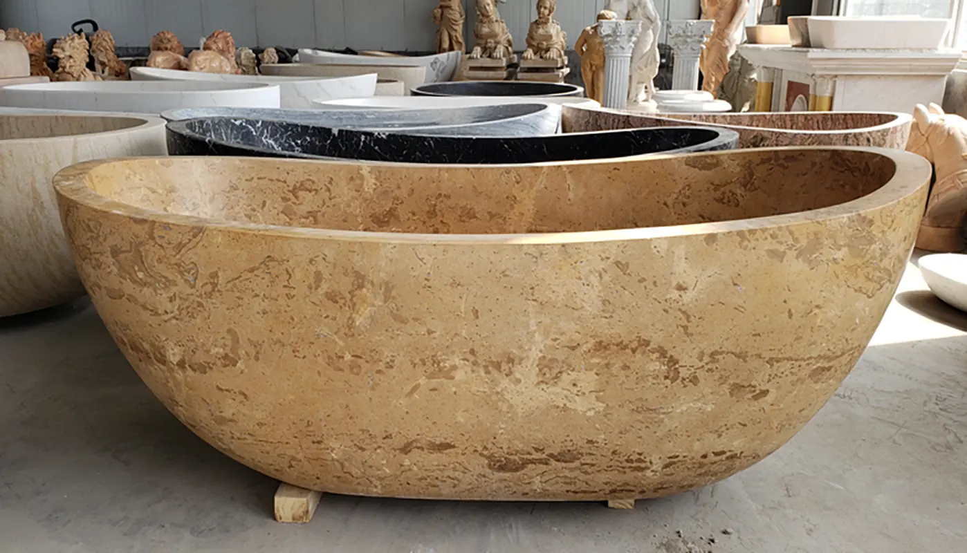 Stone Wood Grain Bathtub natural stone from Asian Stone