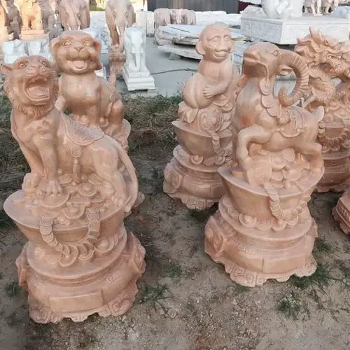 Animal Sculpture Garden Carving 2 natural stone