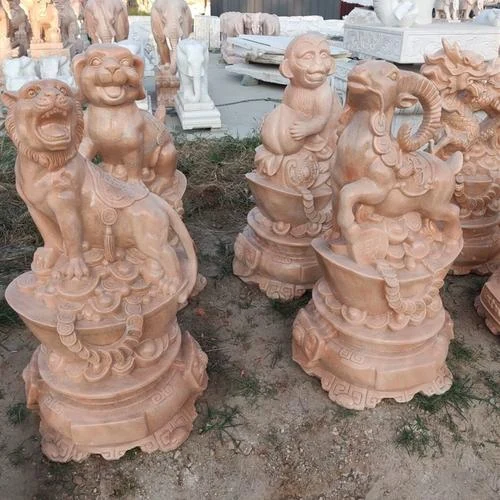 Animal Sculpture Garden Carving 2 natural stone from Asian Stone