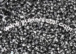 Stainless Steel Cut Wire Shot produced by Sukie Metal Abrasive, as cut, cylindrical
