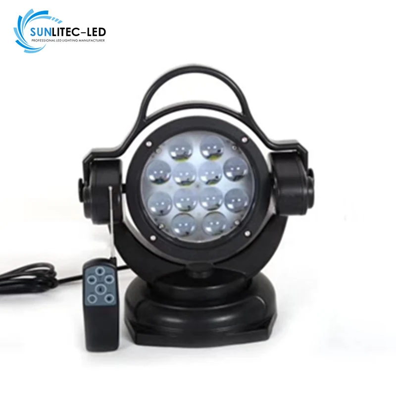 Front view of the search light showing the 12 high intensity LED array and black or white housing