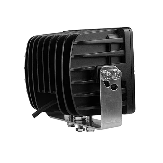 Side view of the worklight with 360 degree adjustable bottom bracket and flat mounting base