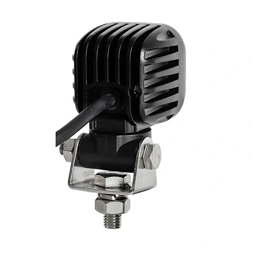 Side view of the light highlighting the 360-degree rotation bracket and cable entry
