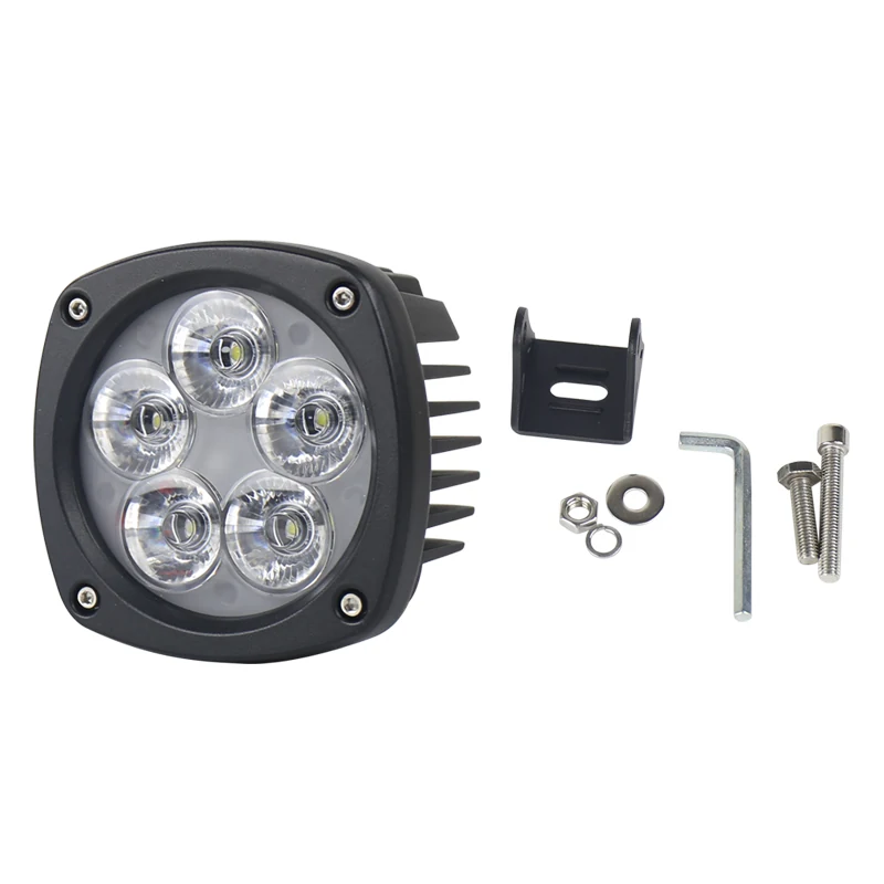 Side view of the work light showing the 360 degree adjustable aluminium bracket