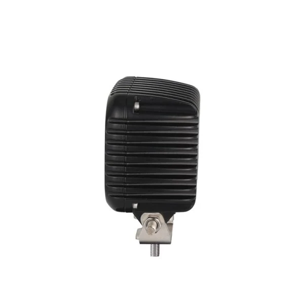 Rear view of the square LED work lamp showing the die-cast aluminium heat sink fins