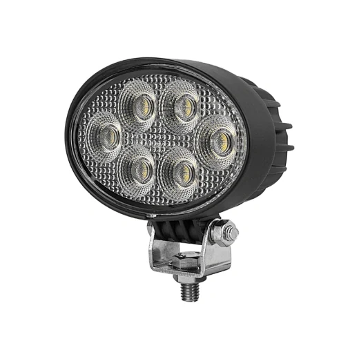 Side view of the work light showing the 360 degree adjustable bottom bracket