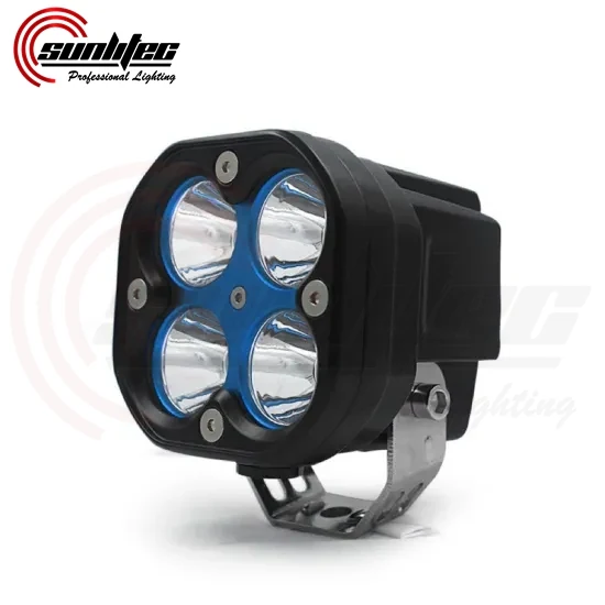 Close view of the anti-scratch PC lens over the four CREE LED array