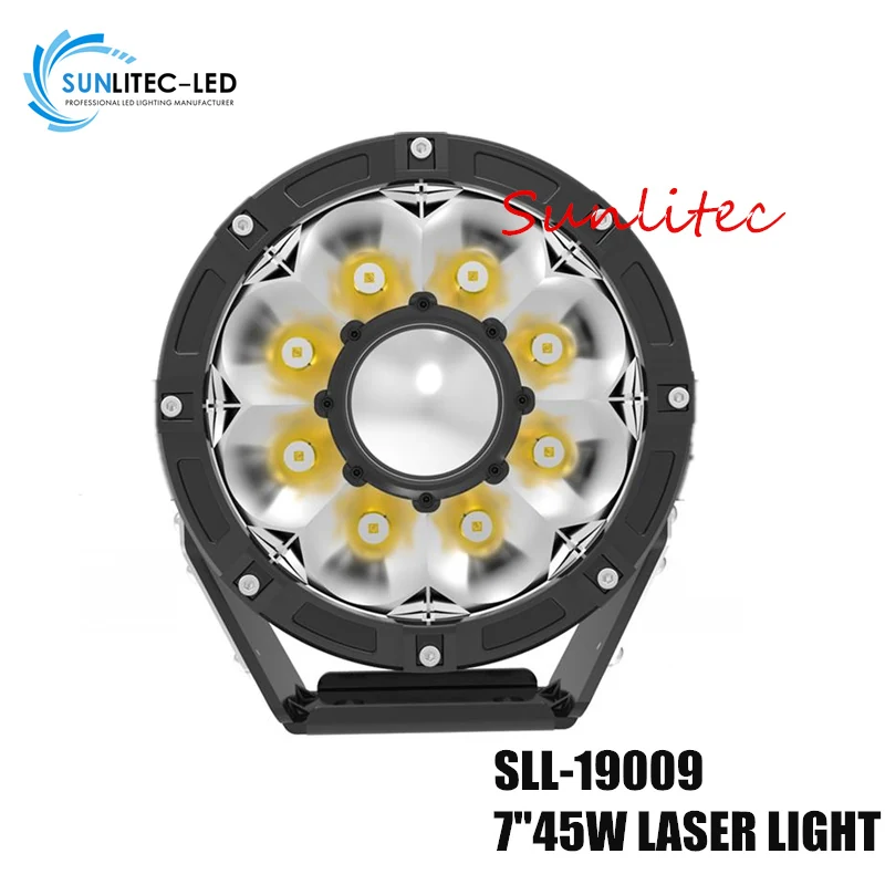 SUNLITEC SLL-19009 7 inch laser LED driving light with die-cast aluminium housing and Deutsch DT plug