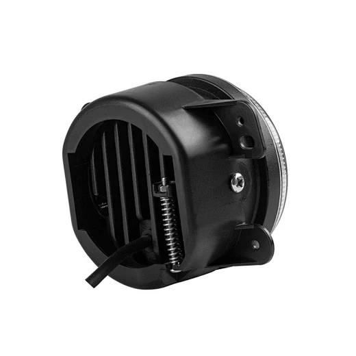 Side view of the fog light with the flush mount design and optional bracket