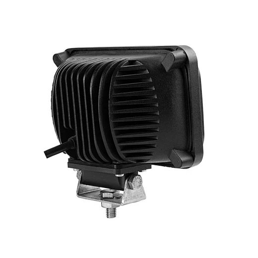 Side view of the headlight highlighting the die-cast aluminium housing and flush mounting edge
