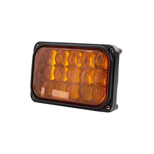 SUNLITEC SLL-5045 4x6 inch flush mount LED headlight with amber lens and die-cast aluminium housing