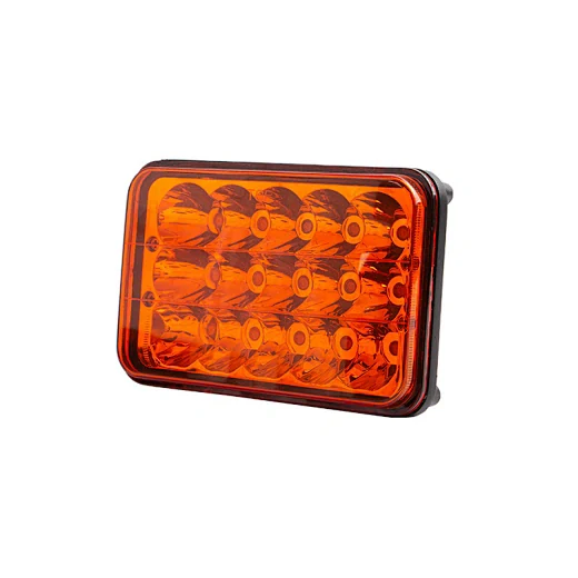 SUNLITEC SLL-5043 4×6 inch flush-mounted amber LED headlight with die-cast aluminium housing