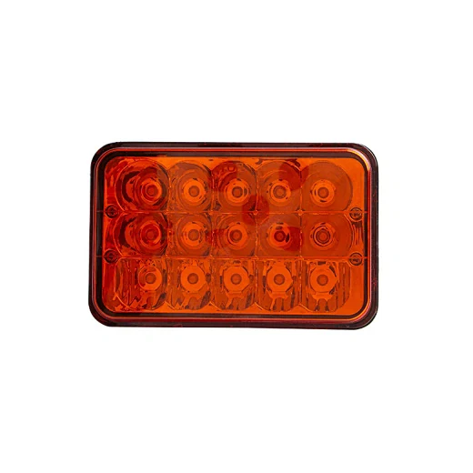 Front view of the LED headlight showing the flush mounting design and polycarbonate lens