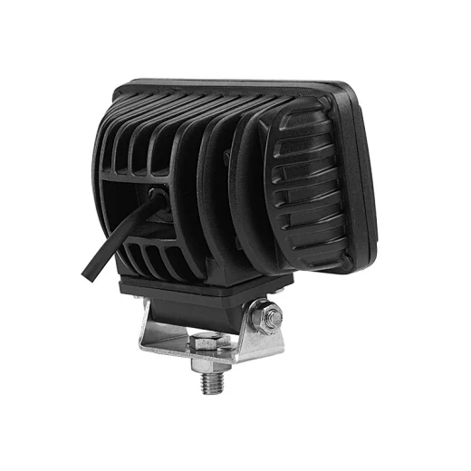 Side view of the work light showing the 360 degree adjustable bottom bracket