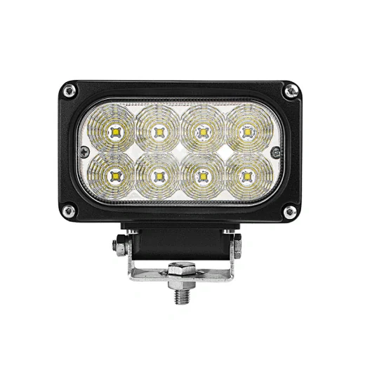 Rear view of the work light showing the die-cast aluminium heat sink fins