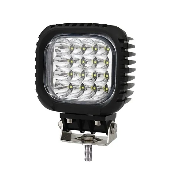 SUNLITEC SLL-5048 5 inch square LED work lamp with Deutsch connector and stainless steel bracket