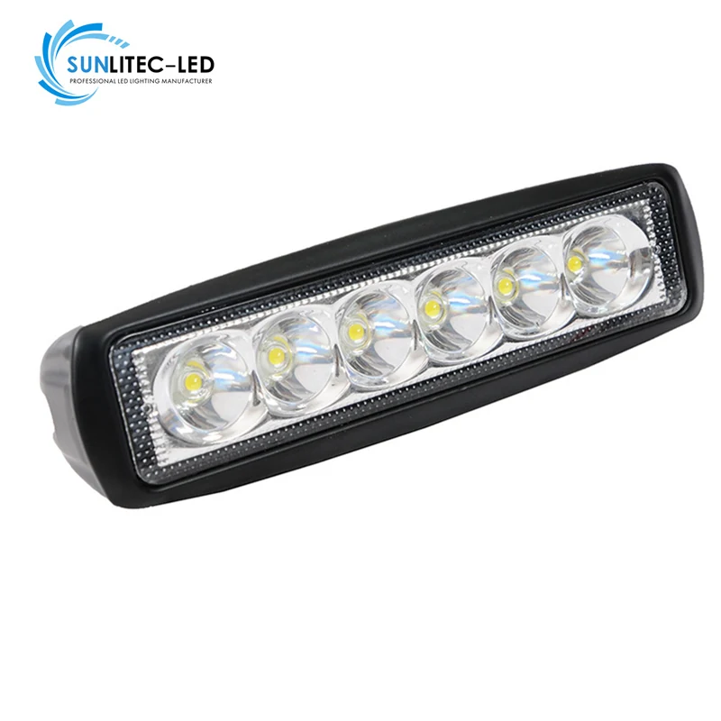 Side view of the flush mount LED work lamp showing the die-cast aluminium housing and flush mounting design