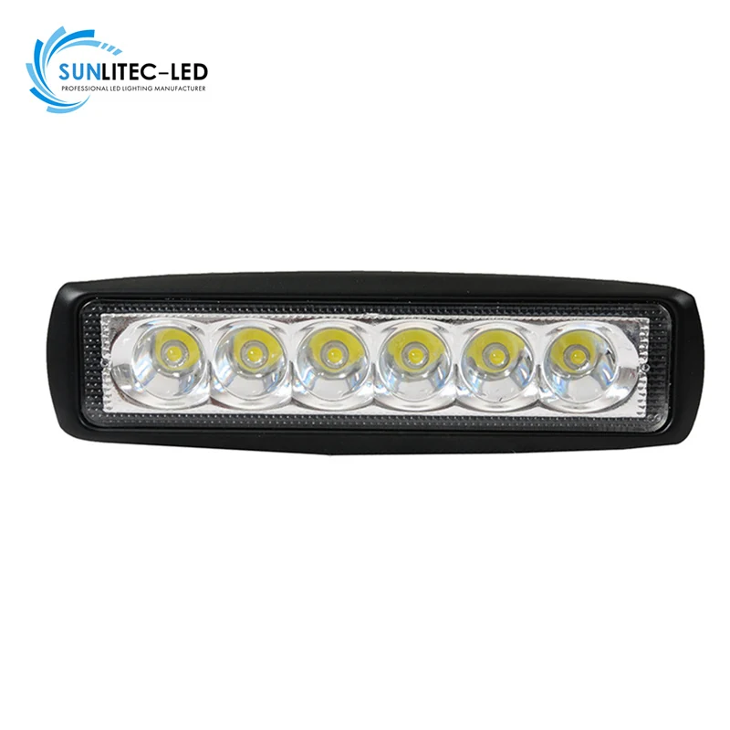 SUNLITEC SLL-6318-18W 6.3 inch flush mount marine LED work lamp with stainless steel bracket and rubber cushion