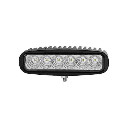 Rear view of the 6 inch LED work light showing the die-cast aluminium heat sink fins