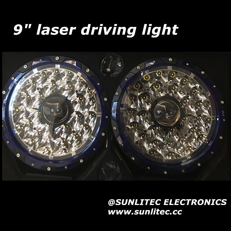 Close-up of the Osram CRDP-SH+LASER LED array behind the PC lens