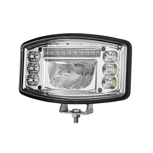 Side view of the driving light showing the 360 degree adjustable bottom bracket
