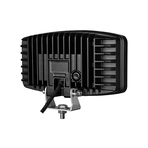 Rear view of the square LED driving light showing the die-cast aluminium heat sink fins