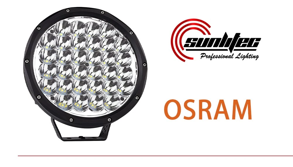 Front view of the LED driving light showing the high-efficiency reflector cup and spot beam pattern