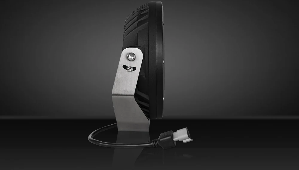 Side view of the driving light with 360 degree adjustable mounting bracket