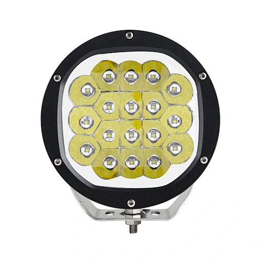 Side view of the driving light showing the 360 degree adjustable bottom bracket and 42mm width