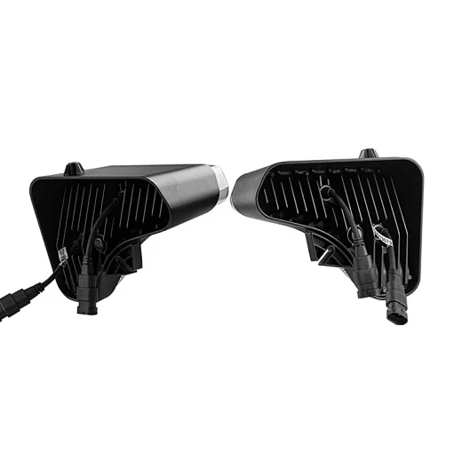 Side view of the headlight showing the 360 degree adjustable bottom bracket and 45mm bracket width