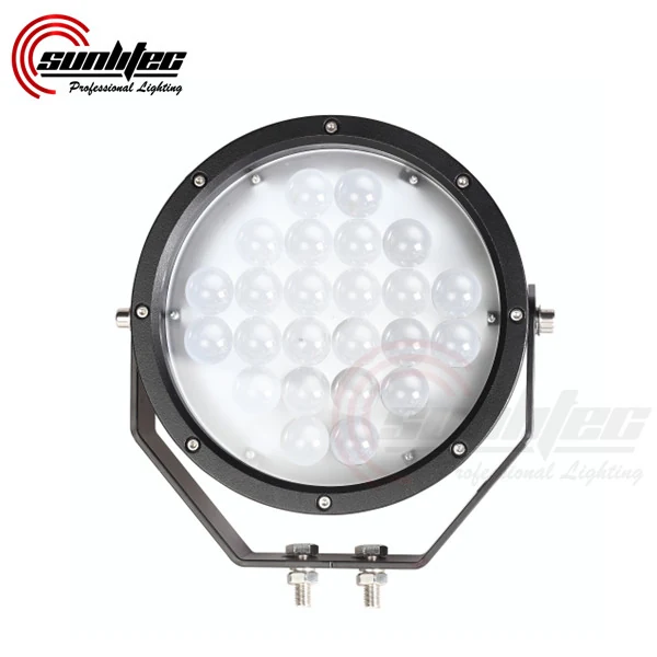 Top view of the light with the mounting bracket and 50mm bracket width marked